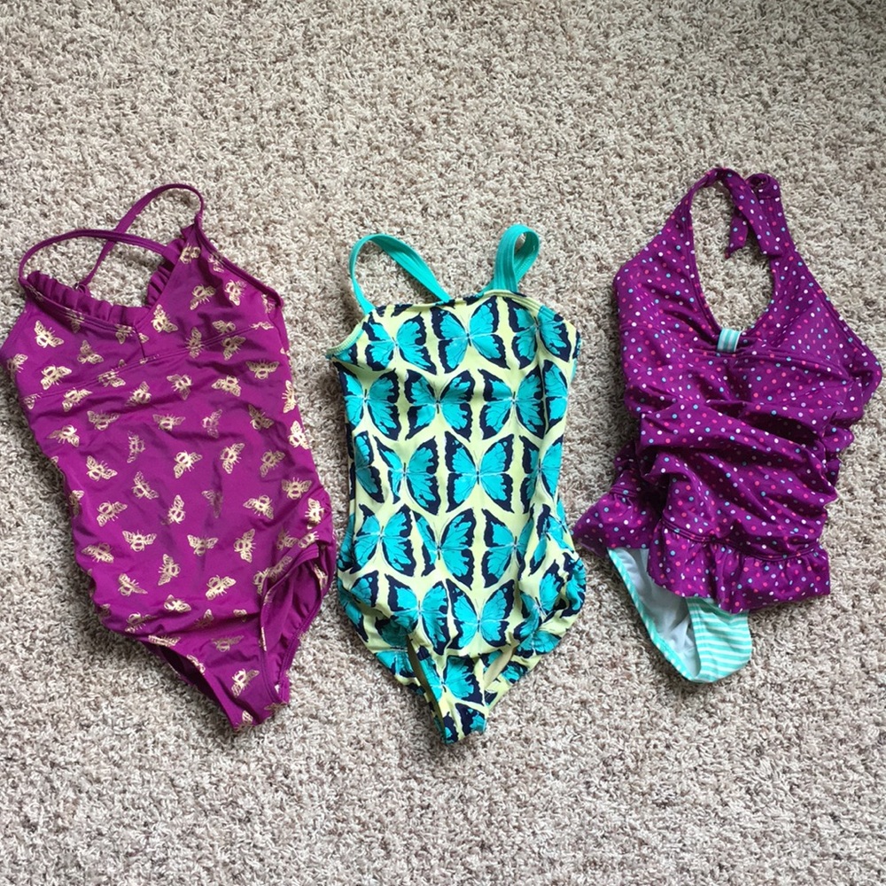 Girls Lands End Swim Suit Lot